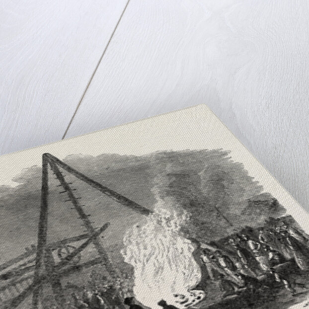 The Burning Well Near the Featherstone Station in the Vicinity of Pontefract by Anonymous