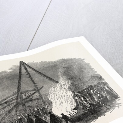 The Burning Well Near the Featherstone Station in the Vicinity of Pontefract by Anonymous