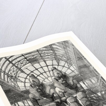 The Crystal Palace at Sydenham: The Egyptian Avenue: Colossal Figures from Aboo Simbel 1854 by Anonymous