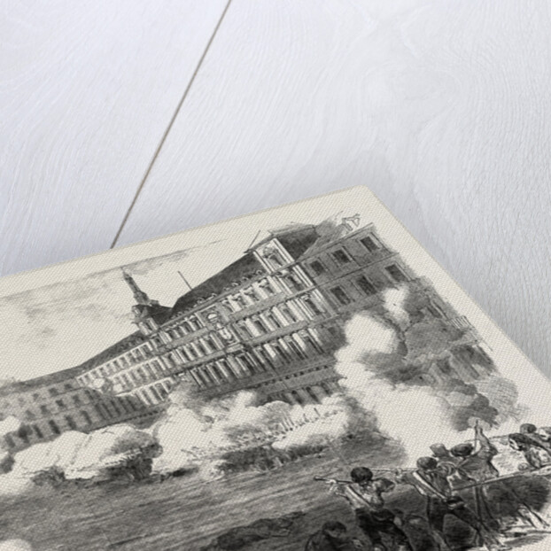 The Insiurrection in Madrid Conflict in the Plaza Mayor Spain 1854 by Anonymous