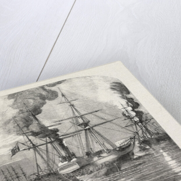 Steamships of the Allied Fleet Searching for Infernal Machines Off Cronstadt Russia 1854 by Anonymous