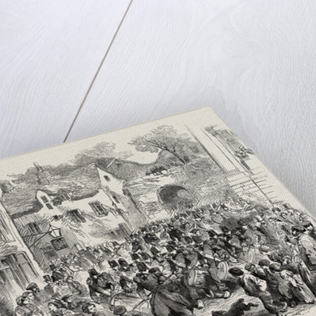 The 5th (French) Regiment of the Line Passing Through the Porte Des Dunes on Their Way to the Camp of Boulogne 1854 by Anonymous