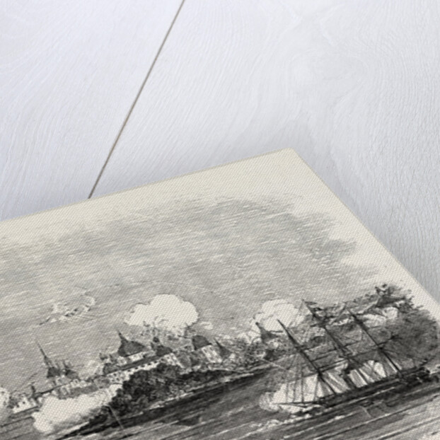 Attack on the Town of Novitska in the White Sea by the Miranda and Brisk 1854 by Anonymous
