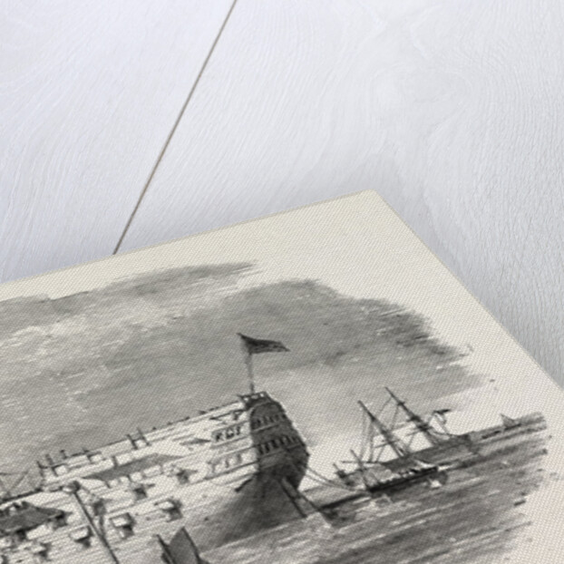 Russian Prisoners at Sheerness: The Devonshire Prison-Ship at Sheerness 1854 by Anonymous