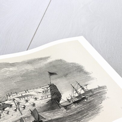 Russian Prisoners at Sheerness: The Devonshire Prison-Ship at Sheerness 1854 by Anonymous