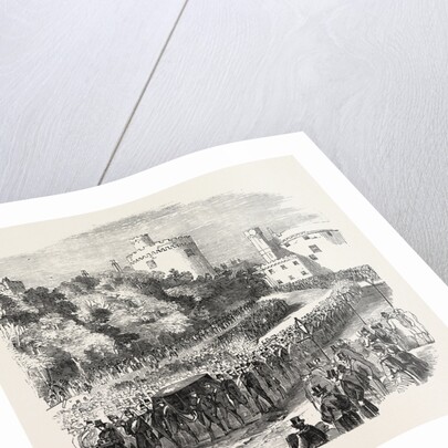 Funeral of the Late Marquis of Ormonde. The Procession Leaving Kilkenny Castle 1854 by Anonymous