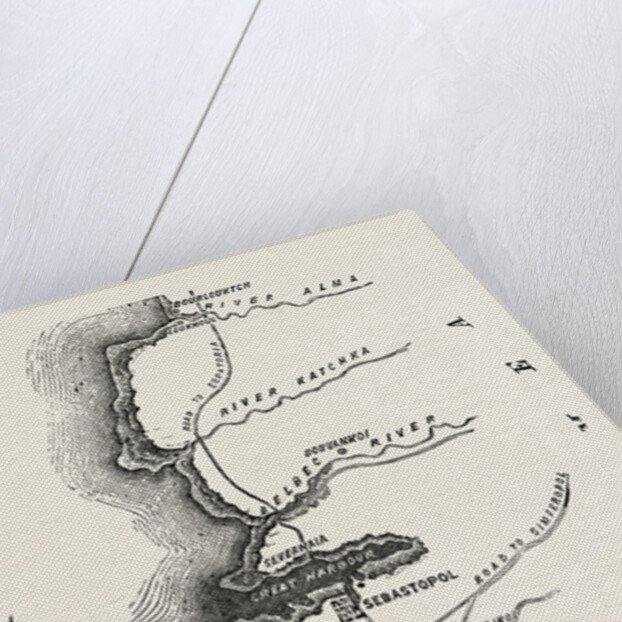 The Crimean War: Map Showing Sebastopol 1854 by Anonymous