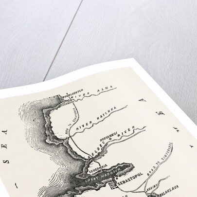 The Crimean War: Map Showing Sebastopol 1854 by Anonymous