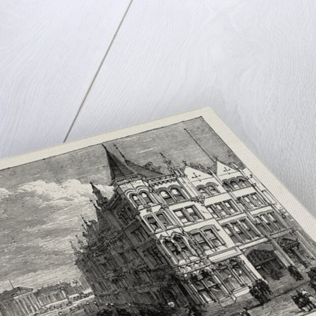 Street View Looking Towards Railway Station, Huddersfield, UK, 1883 by Anonymous