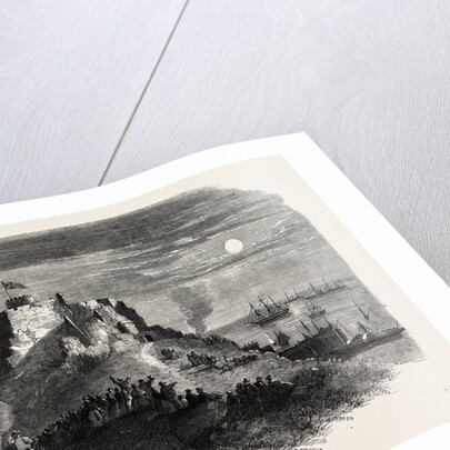 The Queen's Visit to Jersey. Moonlight View of Mont Orgeuil Castle, with the Royal Squadron Lying at Anchor, 1859 by Anonymous