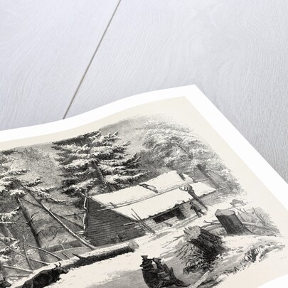 Lumbering in New Brunswick, Lumberman's Camp House, 1858 by Anonymous