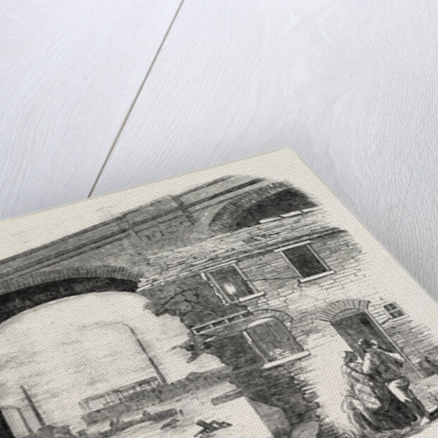 The Inundation at Birmingham, Sketched below Deritend Bridge, UK, 1852 by Anonymous