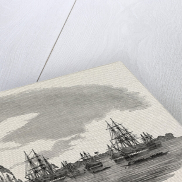 The Western Coast of Africa: The Anchorage Off the Town of Bonny River, 1850 by Anonymous