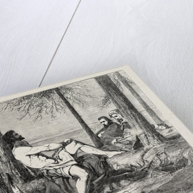 Historical Painting, Delilah Asking Forgiveness of Samson. 1851 by Anonymous