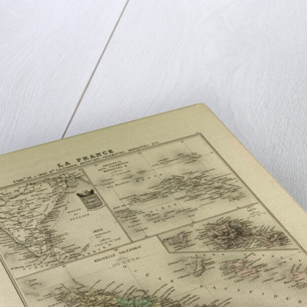 Map of India New Caledonia Tahiti Tuamotu Archipelago Marquesas Islands 1896 by Anonymous