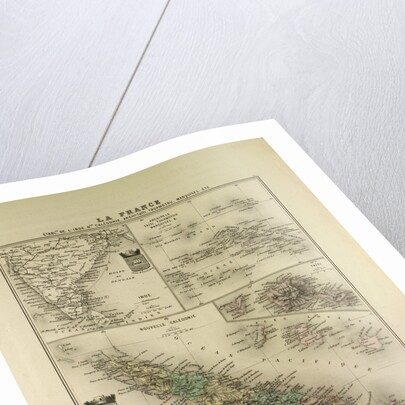 Map of India New Caledonia Tahiti Tuamotu Archipelago Marquesas Islands 1896 by Anonymous