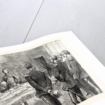 The Emperor of Germany Inspecting the New English War Game Invented by Dr. Griffith at the Kriegsakadamie Berlin Germany by Anonymous