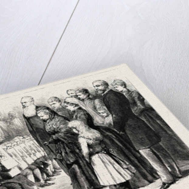 The Queen and the Bluecoat Boys: Her Majesty Inspecting the Christ's Hospital Boys' Drawings in the Picture Gallery Buckingham Palace London UK by Anonymous