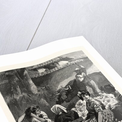 In the Sunny South Packing Oranges in the Marketplace at Seville Spain by Anonymous