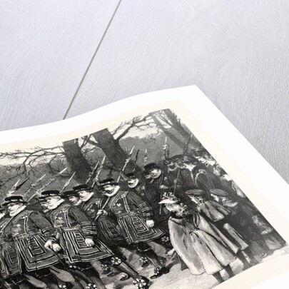 On the Way to Her Majesty's Drawing Room: The Yeomen of the Guard Marching Down the Mall UK by Anonymous