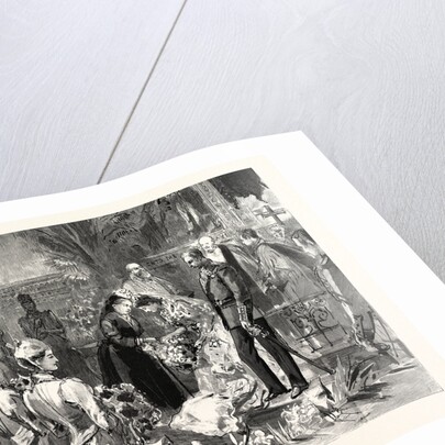 The Marriage of Miss Ponsonby at the Guards' Chapel Wellington Barracks: Her Majesty Congratulating the Bride after the Ceremony by Anonymous