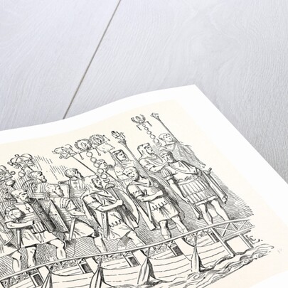 Roman Soldiers Passing Over a Bridge of Boats by Anonymous