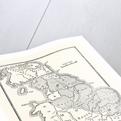 Map of England Showing the Anglo-Saxon Kingdoms and Danish Districts by Anonymous