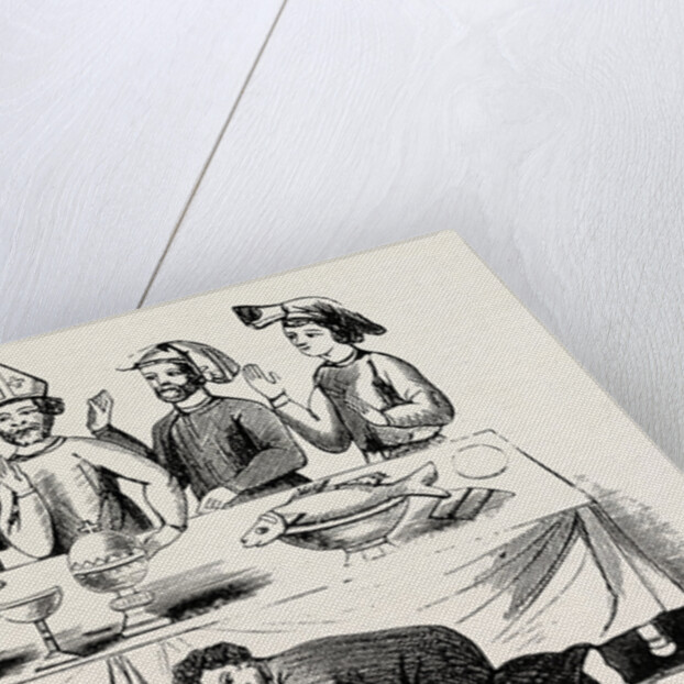 Saxon Banquet from a Ms. In the Cotton Library. by Anonymous