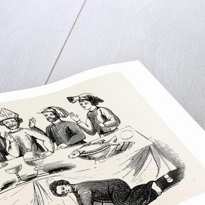 Saxon Banquet from a Ms. In the Cotton Library. by Anonymous