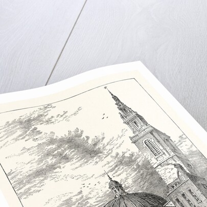 Exterior of St. Stephen's Walbrook in 1700 London by Anonymous