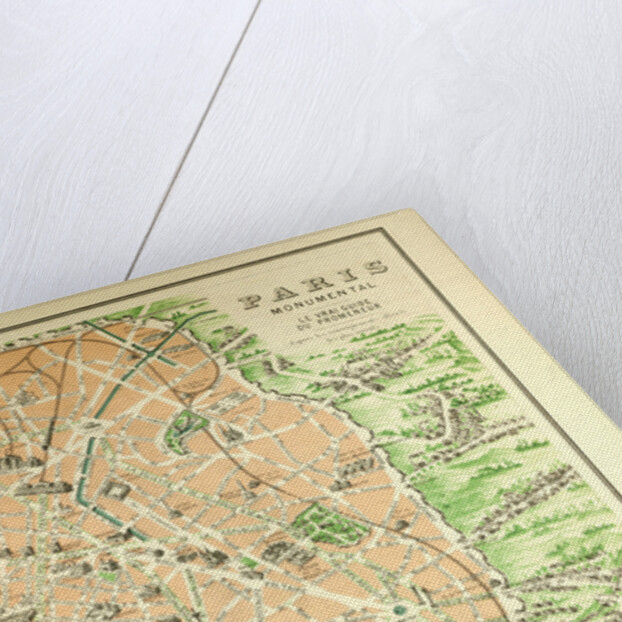 Map of the Monuments in Paris by Anonymous