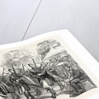 The Military Exhibition: The Pipers of the Argyle and Sutherland Highlanders Parading the Grounds by Anonymous
