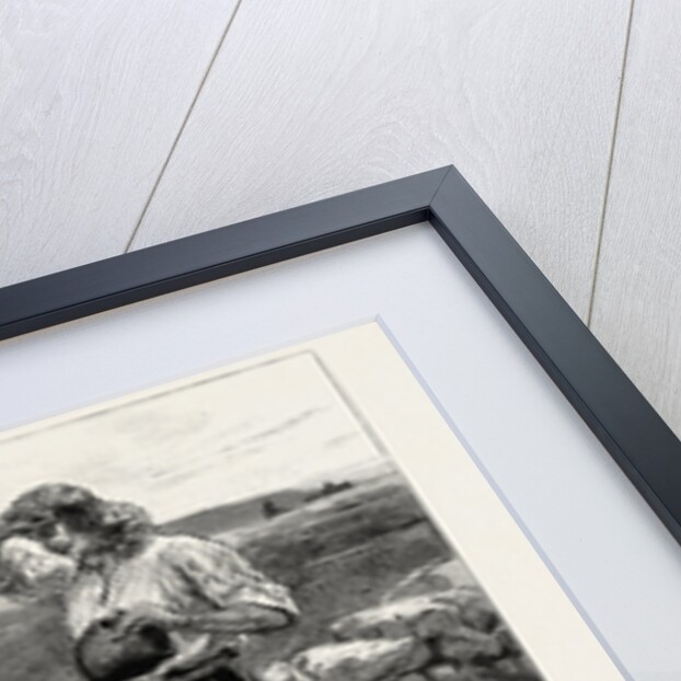 Urith: A Tale of Dartmoor, by S. Baring Gould; Urith Brought Out Her Knitting and Sat on a Stone by Him, As He Worked. by Anonymous