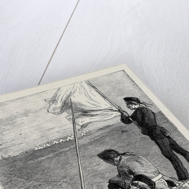 Sketches at the Autumn Manoeuvres: Party Practising for Signalling from Outpost to Field Telegraph by Anonymous
