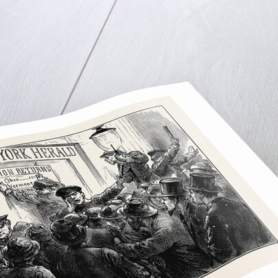 Sketches in New York During the Presidential Election: Outside a Newspaper Office by Anonymous