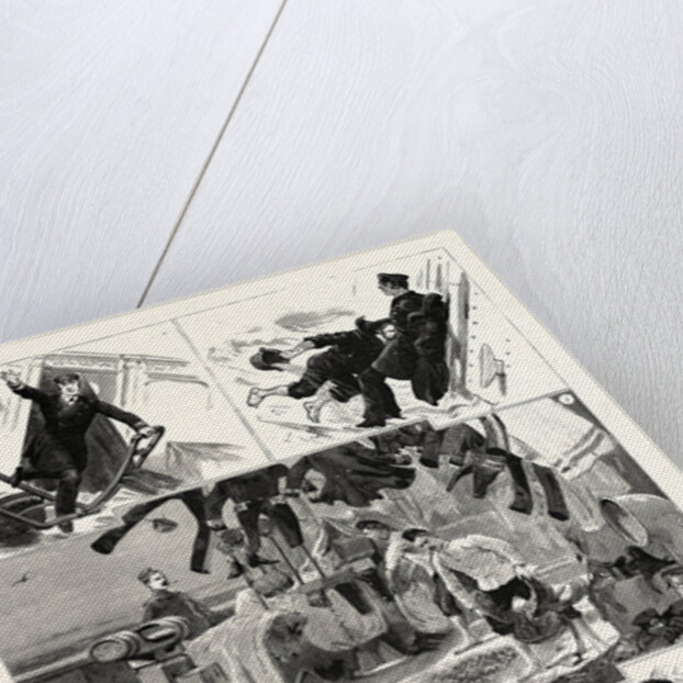 The Naval Manoeuvres, H.M.S. Lurcher Ships a Sea by Anonymous