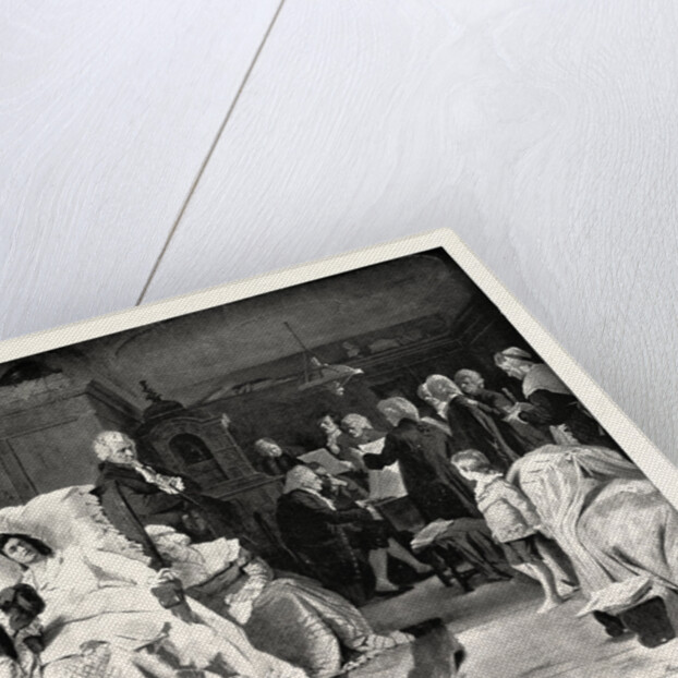 Mozart Listening to His Friends, Who, Summoned by His Wife, Are Singing the Beautiful Hymn the Requiem by Anonymous