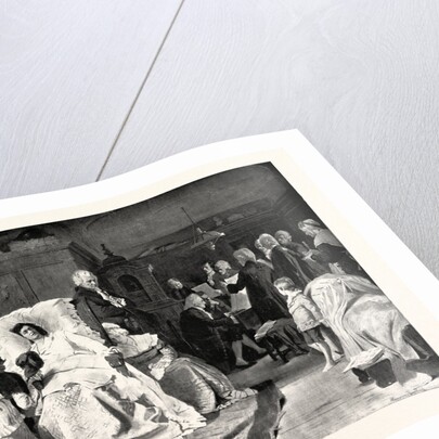 Mozart Listening to His Friends, Who, Summoned by His Wife, Are Singing the Beautiful Hymn the Requiem by Anonymous