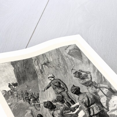 The Fighting Near Gilgit on the North-Western Frontier of India: The Force on Its Way to the Front, the Mountain Battery Marching to Take Up Its Position on the Hillside above Gakuch by Anonymous