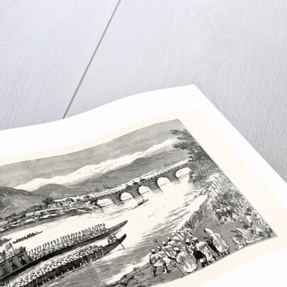 The Viceroy's Tour in Kashmir, the Procession of Boats with His Excellency Nearing the Sumbul Bridge on the Way to Srinagar by Anonymous