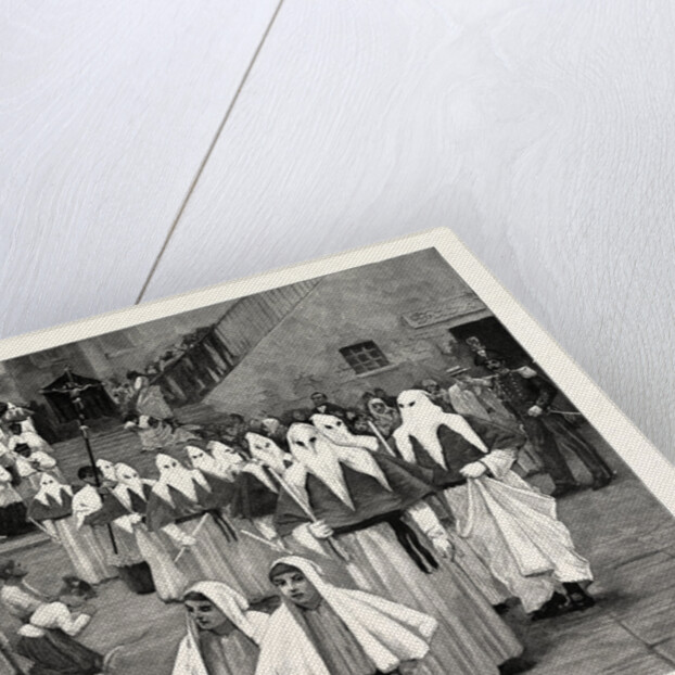 A Funeral in the Island of Capri, Southern Italy: Most of the People Belong to the Society of the Misericordia or I Fratelli, by Whom Funerals Are Invariably Conducted by Anonymous