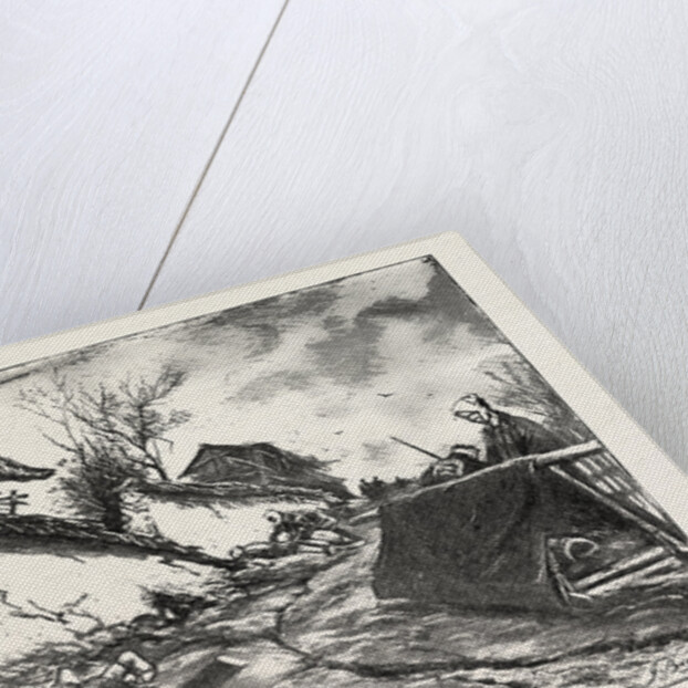 The Great Earthquake in Japan, Views at the Scenes of the Disaster: Mother and Child, Killed by the Fall of a Gateway of the Outside Wall of a Temple Near the Railway Station, Gifu by Anonymous