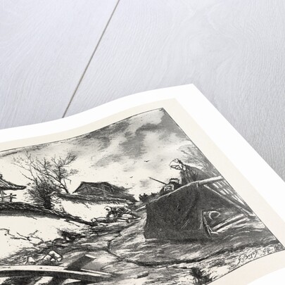 The Great Earthquake in Japan, Views at the Scenes of the Disaster: Mother and Child, Killed by the Fall of a Gateway of the Outside Wall of a Temple Near the Railway Station, Gifu by Anonymous