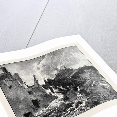 The Eruption of Mount Vesuvius: House at St. Sebastiano Overwhelmed and Burnt by Lava by Anonymous