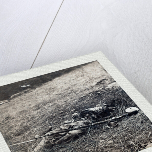 American Civil War: War Effect of a Shell on a Confederate Soldier at Battle of Gettysburg, Emains of a Dead Soldier on the Battlefield by Anonymous