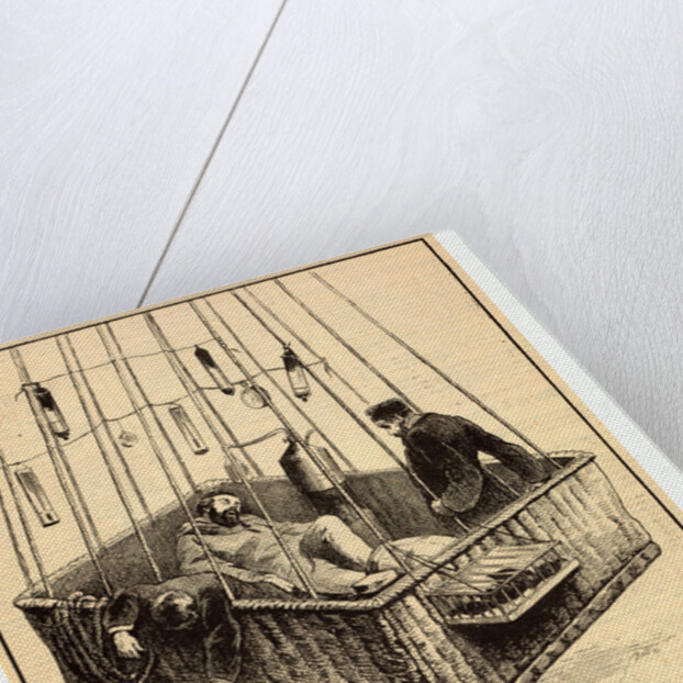 View of Journalist Joseph Crocé-Spinelli, Naval Officer Henri Sivel, and Gaston Tissandier in the Basket of the Balloon, Zénith, after Losing Consciousness Due to Lack of Oxygen after Reaching an Altitude of Nearly 28,000 Ft., Near Paris by Anonymous