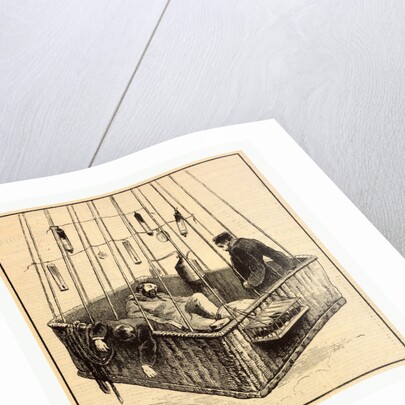 View of Journalist Joseph Crocé-Spinelli, Naval Officer Henri Sivel, and Gaston Tissandier in the Basket of the Balloon, Zénith, after Losing Consciousness Due to Lack of Oxygen after Reaching an Altitude of Nearly 28,000 Ft., Near Paris by Anonymous