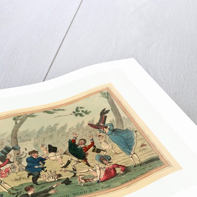 A High Wind in the Park! Engraving 1819 by Anonymous