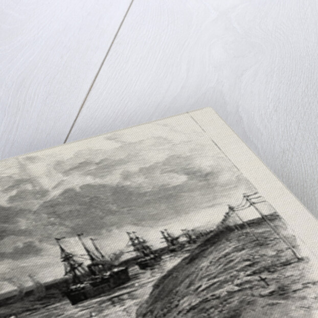The Block in the Suez Canal: Procession of Steamers after the Renewal of Traffic by Anonymous