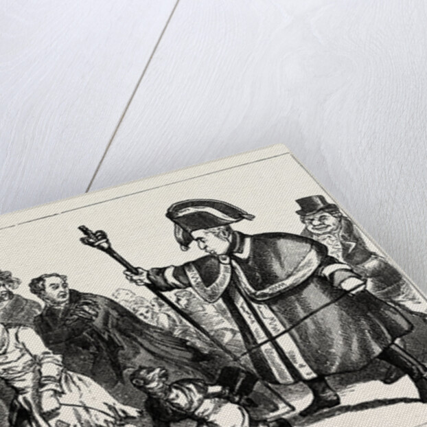 W. Heath: His Honour, the Beadle, Driving the Vagabonds Out of the Parish, 1830 by Anonymous